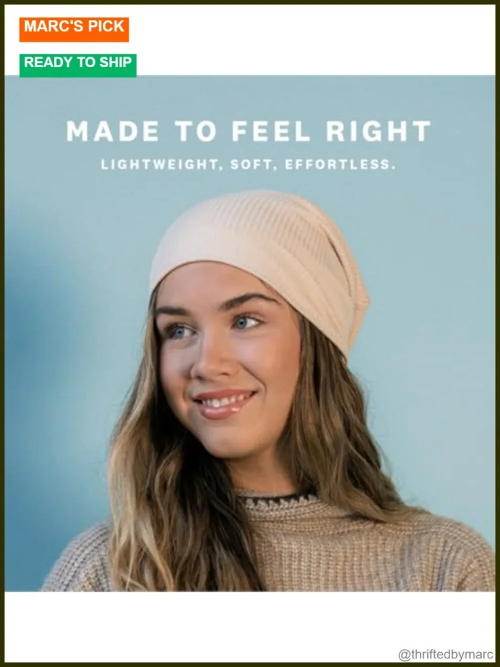 Lightweight Slouchy Beanie for Hair Loss & Sensitive Scalps - Soft Knit Hat